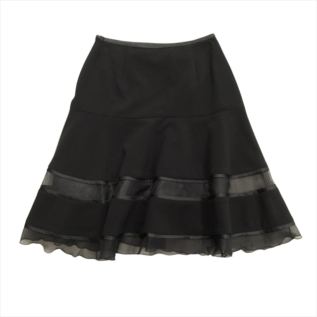 未使用品 トゥービーシック TO BE CHIC シースルー フレア スカート 膝  