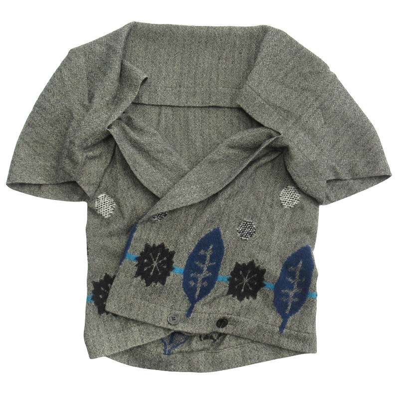 美品 12aw ミーイッセイミヤケ me ISSEY MIYAKE リーフ 刺繍 