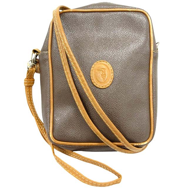 TRUSSARDI トラサルディー オールド レザービジネスバッグ グレー  