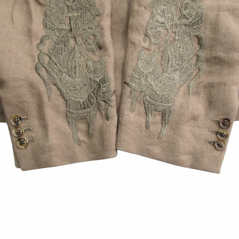 美品 20ss ダブレット doublet カオス 刺繍 リネン テーラード 