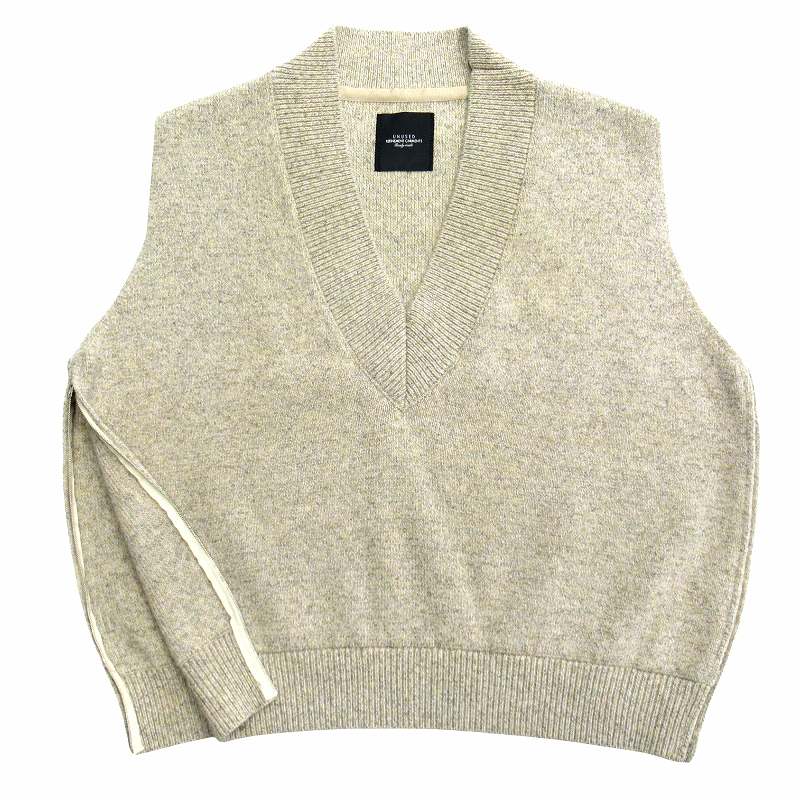 美品 18aw アンユーズド UNUSED Vネック ウール ニット ベスト 