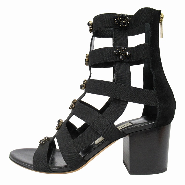 JIMMY CHOO ビジュー付きブラックサンダル JIMMY CHOO ビジュー付きブラックサンダル