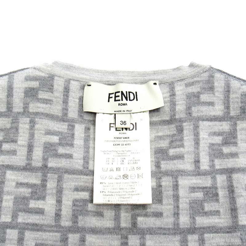 美品 23ss フェンディ FENDI ズッカ FF柄 ノースリーブ ニット