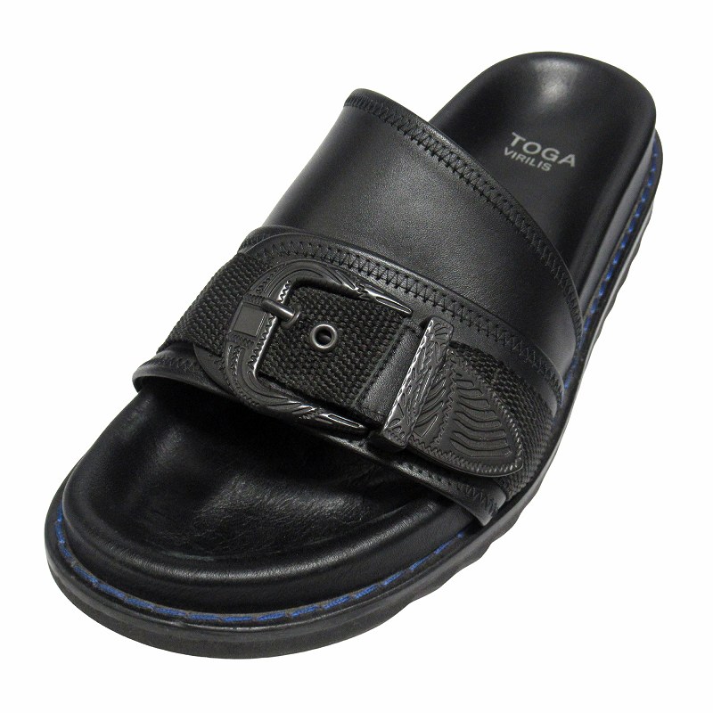 19ss トーガ リリース TOGA VIRILIS レザー ブラックメタル バックル 