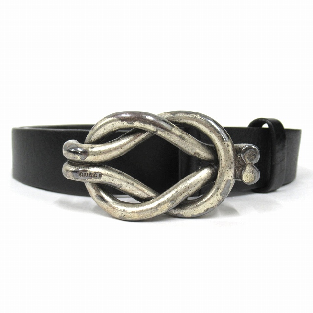 グッチ GUCCI レザー ベルト 編み込み モチーフ バックル ロゴ 163502 