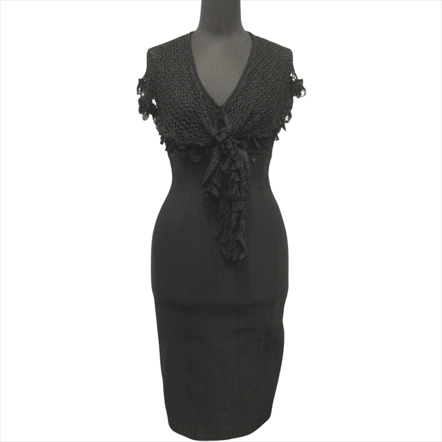 06A シャネル CHANEL ココマーク シースルー ワンピース ドレス  