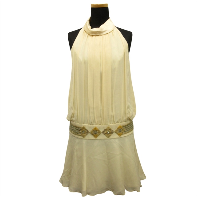 グレースコンチネンタル ワンピース ドレス ひざ丈 黄色 結婚式 捩じっ M 