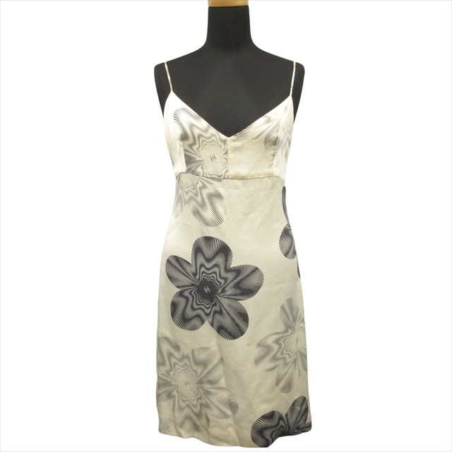 01C シャネル CHANEL シルク キャミ ワンピース ドレス カットソー  