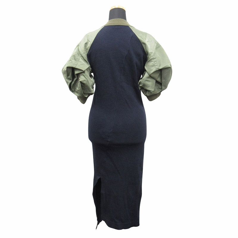 22ss サカイ sacai MA-1ドッキング ロング ワンピース ドレス  