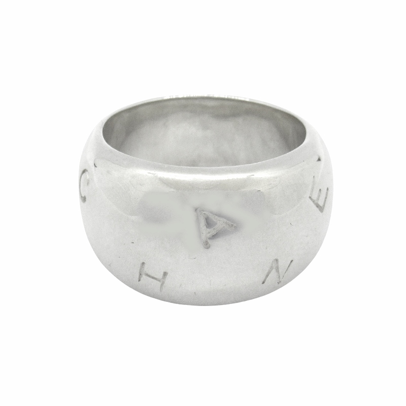 シャネル ワイド ロゴ シルバー リング 極美品△CHANEL シャネル SV925 ロゴ刻印 ワイド リング・指輪