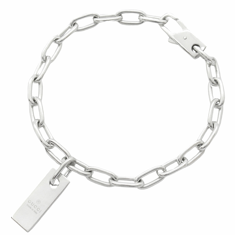 新品仕上げ済 新同 極美品 グッチ GUCCI ロゴ プレート ブレスレット  