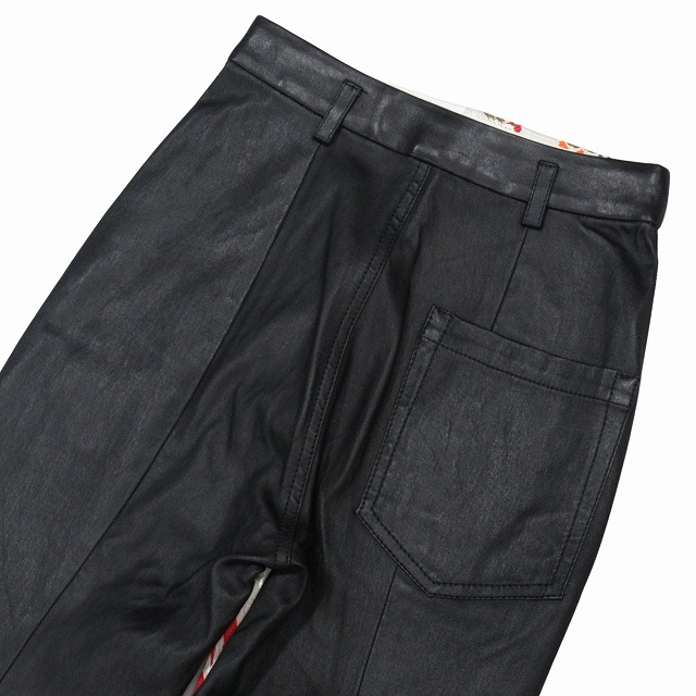 美品 ハイダーアッカーマン Haider Ackermann パネル 花刺繍 レザー