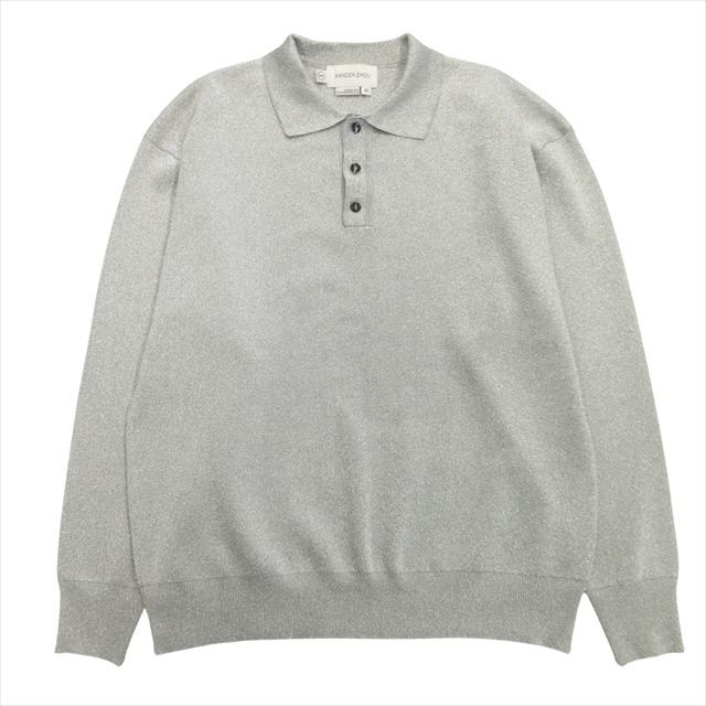 21aw ザンダーゾウ Xander Zhou メタリック ロング ポロシャツ ニット 
