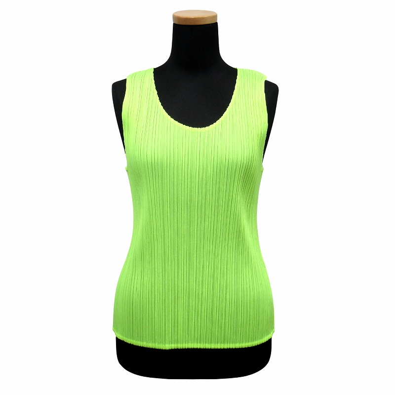 美品　プリーツプリーズ　チュニック　ノースリーブ　イエロー　サイズ2 美品 プリーツプリーズ チュニック ノースリーブ イエロー サイズ2