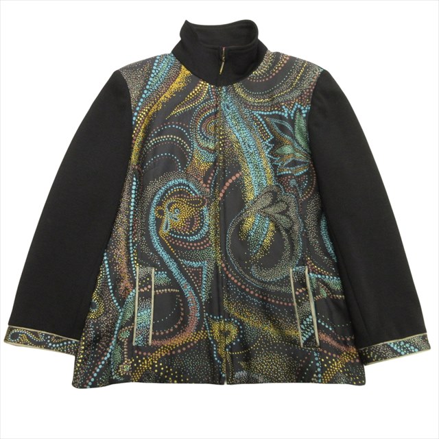 極美品★LEONARD FASHION レオナール ファッション ロゴボタン付 ペイズリー柄 キルティング ジャケット マルチ L 正規品 レディース 極美品☆LEONARD FASHION レオナール ファッション ロゴボタン付