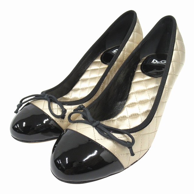美品】ドルチェ&ガッバーナ ビジュー付きパンプス スウェードブラック