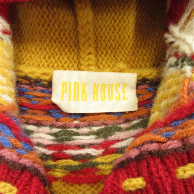00aw ピンクハウス PINK HOUSE ニット パーカー セーター ジャケット ブルゾン カーディガン バラ 花 ヴィンテージ イエロー レディース 00aw ピンクハウス PINK HOUSE ニット パーカー セーター