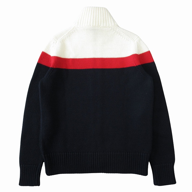 未使用・タグ付き★モンクレール　MAGLION トリコロール　ニット　黒　L モンクレール 19AW ロゴ ニット セーター トリコロール 【公式通販】