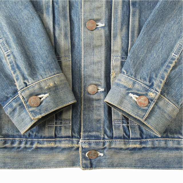 ワイヤー襟　glamb　グラム　ダメージ加工　デニムジャケット　サイズ2 glamb グラム デニムジャケット ダメージ加工 襟ワイヤー インディゴ 4