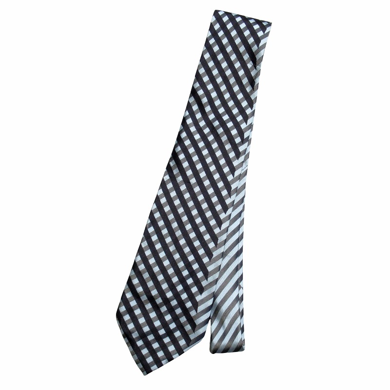 ALEXANDER MCQUEEN エレガントな黒とグレーの細身ネクタイ ALEXANDER MCQUEEN エレガントな黒とグレーの細身ネクタイ