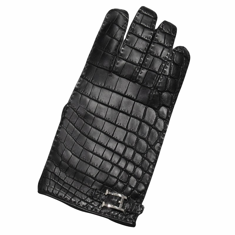 【新品◆箱付き】HERMES ラムスキン/裏シルク ◆Hロゴ◆  グローブ HERMES 未使用品□HERMES エルメス ラムスキン 裏シルク ファンタジア