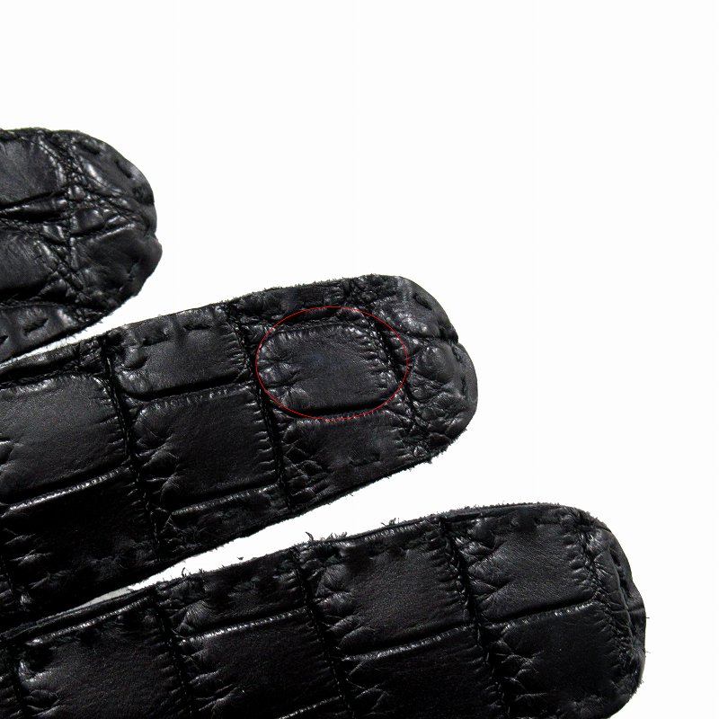 HERMES 黒 レザー バロック刺繍 サイド クロコカスタム　サイズ52 エルメス ケリー25 外縫い 黒 ブラック クロコダイル ポロサスリセ WG