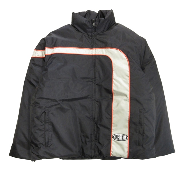 美品 23ss シュプリーム SUPREME ストライプ パファー ジャケット 