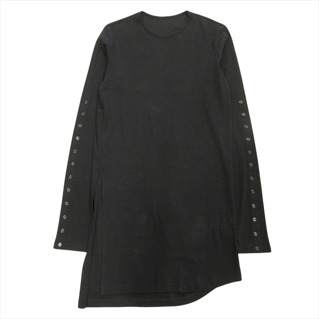 ヨウジヤマモト　ブラックアシンメトリックシャツ 長袖 ヨウジヤマモトブラックアシンメトリックシャツ 長袖