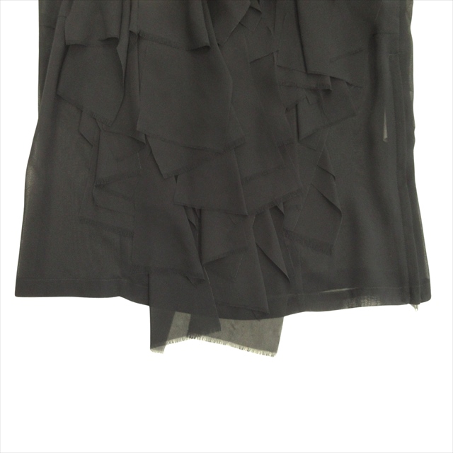 COMME des GARCONS ] フリル付きシースルーブラックシャツ