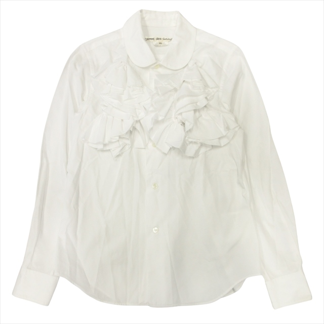 COMME des GARÇONS フリル付きシャツ XS ホワイト COMME des GARÇONS フリル付きシャツ XS ホワイト