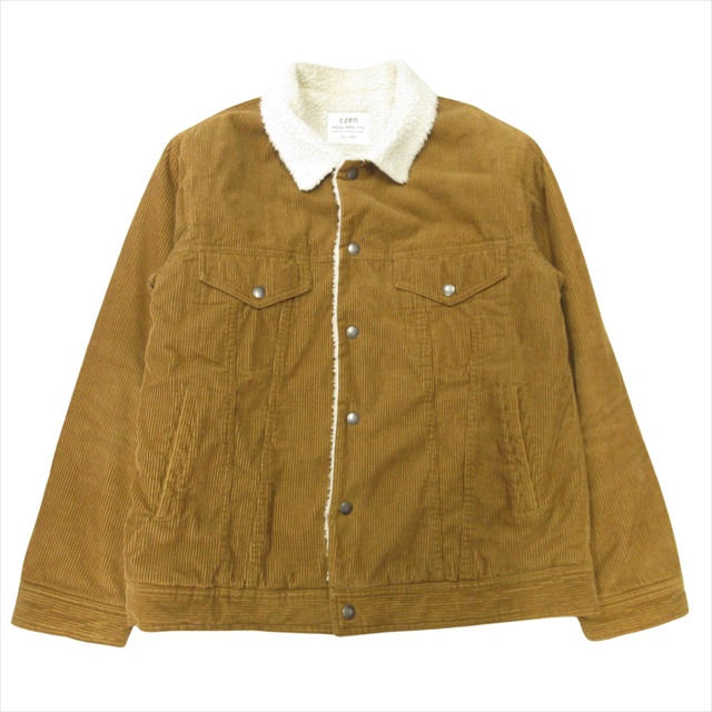 ブラウン コーデュロイ ジャンパー ボア襟付き アウター