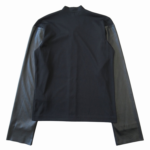 美品 11SS コムデギャルソン COMME des GARCONS 多重人格期 パンチング フェイクレザー 切替 カーディガン カットソー 長袖 サイズXS 黒 美品 11SS コムデギャルソン COMME des GARCONS 多重人格期