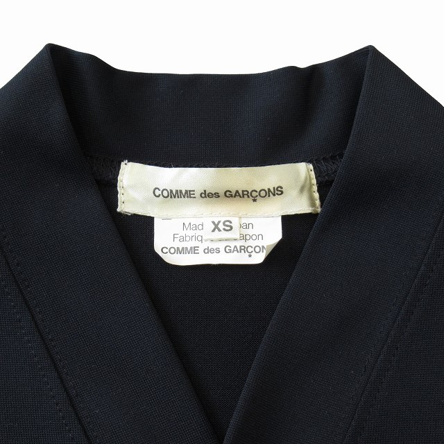 美品 11SS コムデギャルソン COMME des GARCONS 多重人格期 パンチング フェイクレザー 切替 カーディガン カットソー 長袖 サイズXS 黒 美品 11SS コムデギャルソン COMME des GARCONS 多重人格期