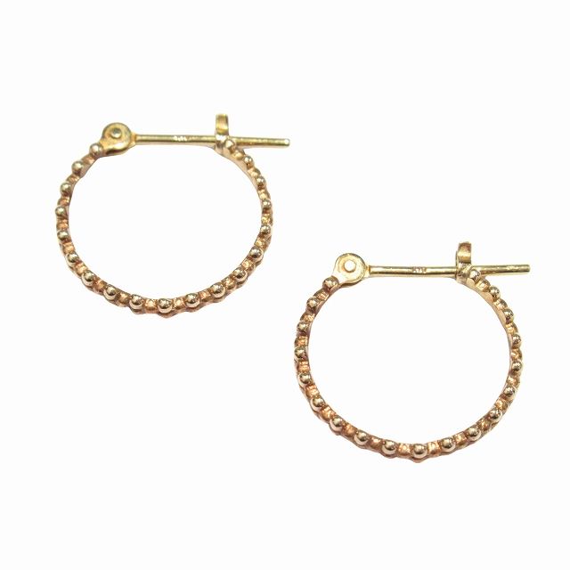 美品 アガット agete K10YG バブル フープ ピアス アクセサリー  