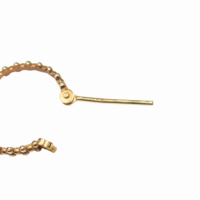 美品 アガット agete K10YG バブル フープ ピアス アクセサリー
