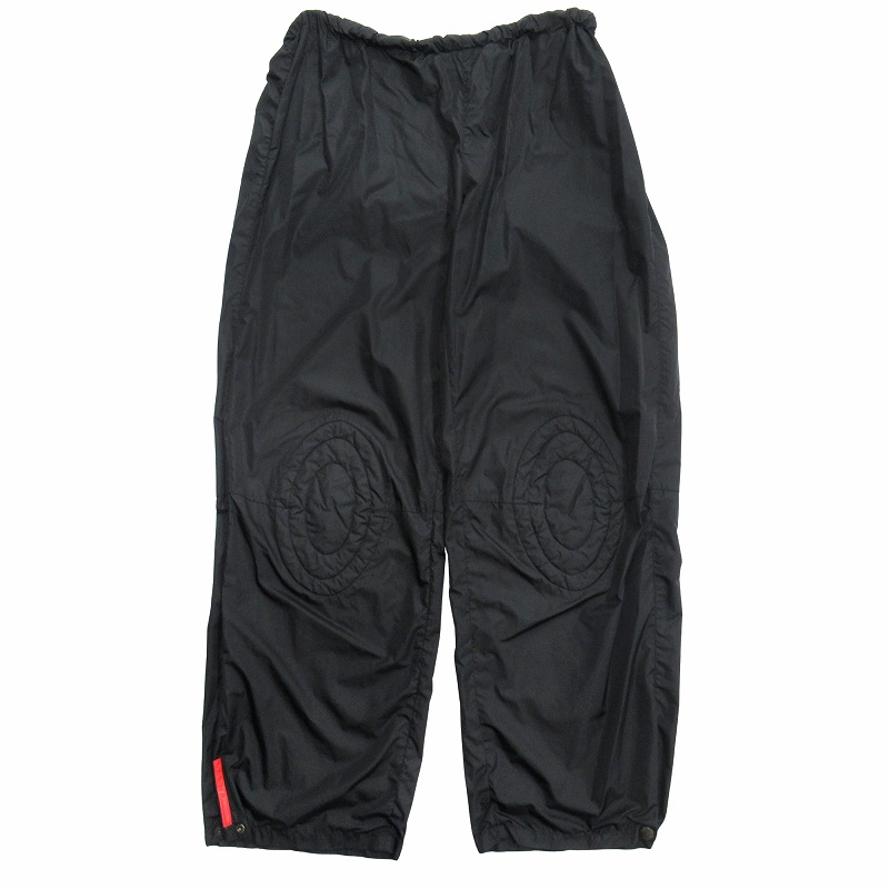 【中古】美品 90's プラダスポーツ ニーパッド ナイロン テック ワイド パンツ イージー ロゴプレート ビンテージ 美品 90's プラダスポーツ vintage PRADA SPORT ニーパッド ナイロン