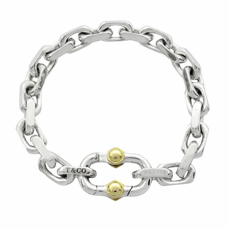 美品】TIFFANY メイカーズワイドチェーンブレスレットシルバー