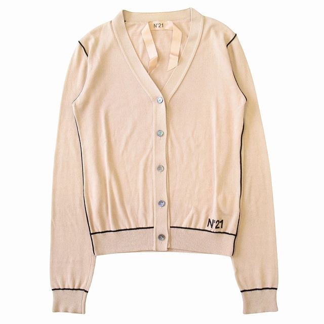 N°21 ヌメロ ヴェントゥーノ カーディガン ニット モヘア パープル