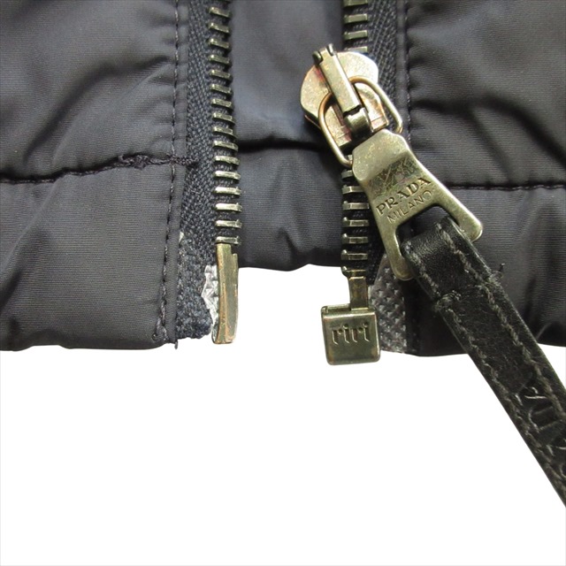 PRADA　ナイロン・レザーのコンビ　ジャケット 中古・古着通販】PRADA (プラダ) レザー×ナイロンコンビライダース