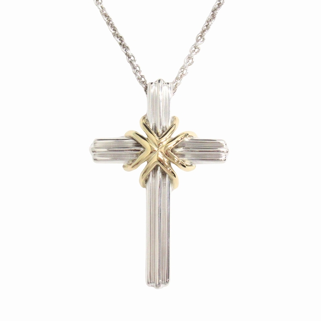 ティファニー　シグネチャー　クロス　コンビ　ネックレス　シルバー　ゴールド 楽天市場】【中古】 ティファニー シグネチャー クロス コンビ