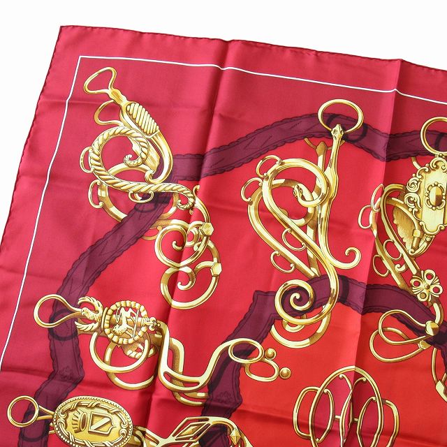 美品 エルメス HERMES カレ90 紋章 エンブレム 大判 シルク スカーフ