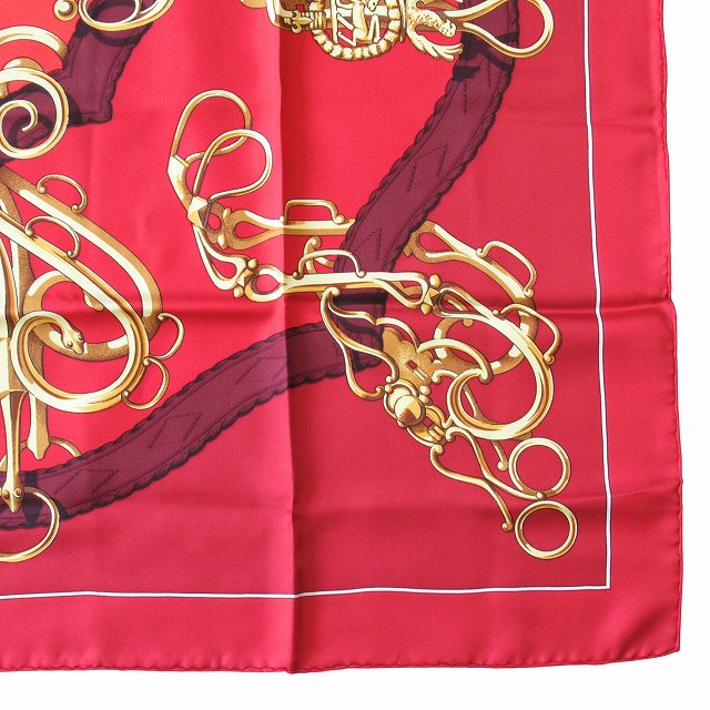 美品 エルメス HERMES カレ90 紋章 エンブレム 大判 シルク スカーフ