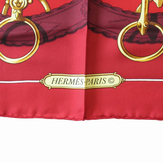 美品 エルメス HERMES カレ90 紋章 エンブレム 大判 シルク スカーフ
