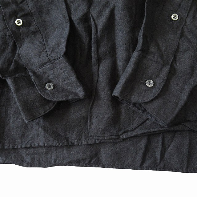 INDIVIDUALIZED SHIRTS シャツワンピース 黒 リネン INDIVIDUALIZED SHIRTS シャツワンピース 黒 リネン