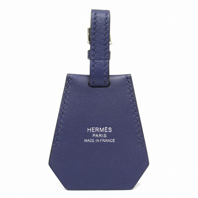 新品 エルメス MOTEL sunset レザー ブルー シルバー金具 ネーム 新品 エルメス MOTEL sunset レザー ブルー シルバー金具 ネーム