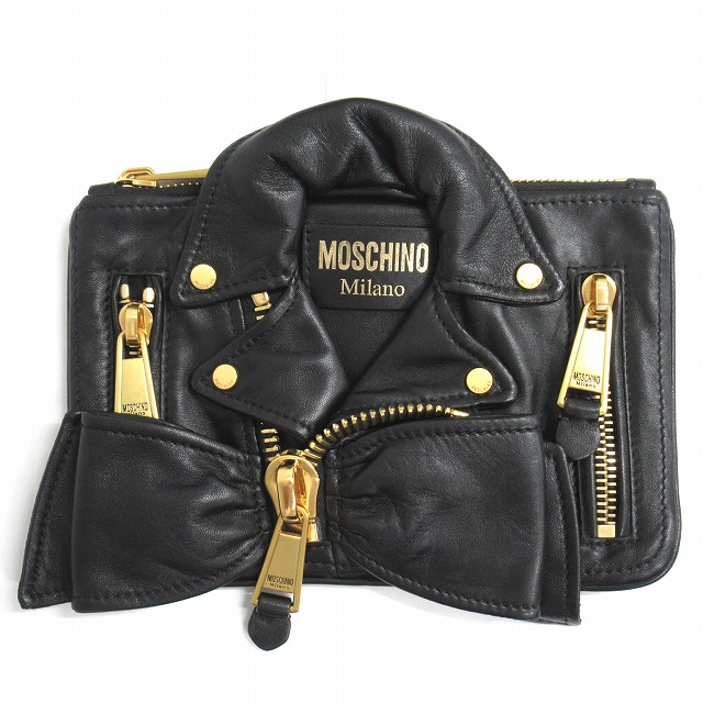 ⭐️新品未使用⭐️MOSCHINO モスキーノ Gジャン ストライプ モスキーノ トランク ショルダーバッグ モスキーノ レザー