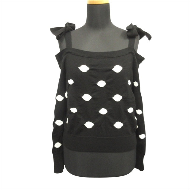 美品 23aw シャネル CHANEL カメリア オフショルダー ニット