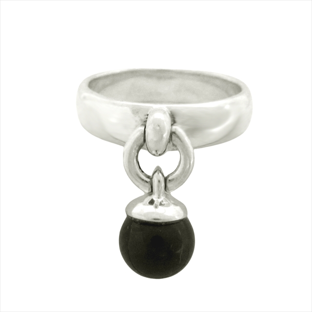 ティファニー TIFFANY ボールダングルリング 11号 SV925 オニキス TIFFANY&Co. 極美品△TIFFANY&Co. ティファニー ボールダングル
