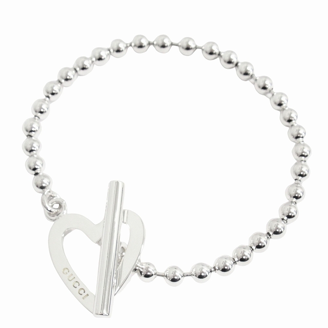 GUCCI sv925 ボールチェーン トグル　ハート　ブレスレット GUCCI グッチ ボールチェーン ブレスレット ハート シルバー925
