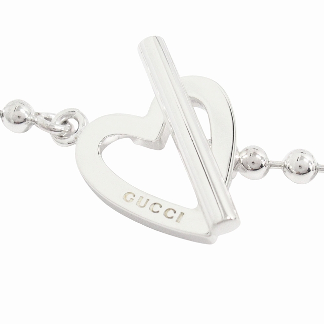 GUCCI sv925 ボールチェーン トグルハートブレスレット